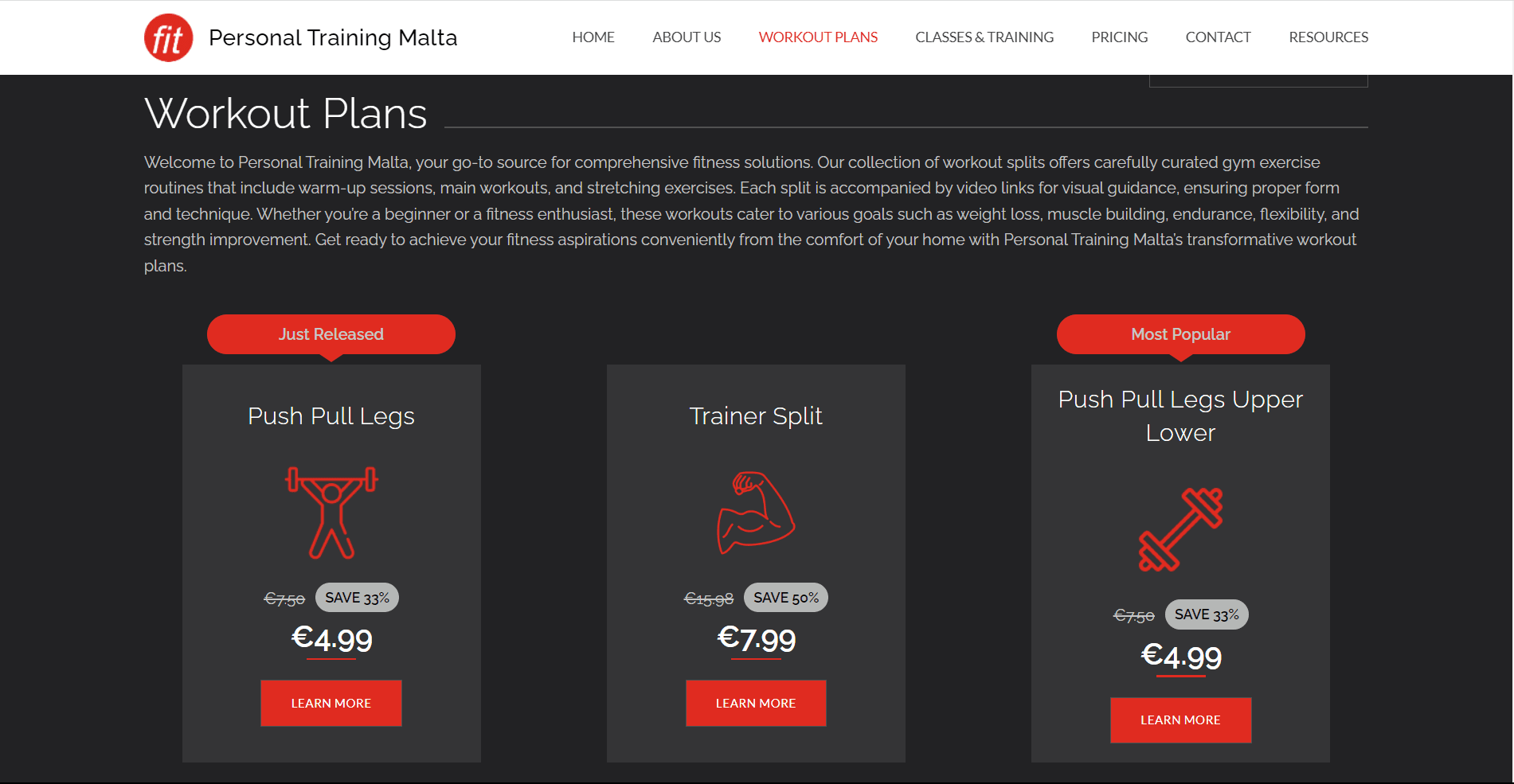 Personal Training Malta - Workout Plans - Slide 1